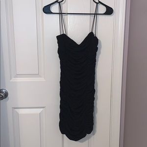 Black Ruched Mini Dress